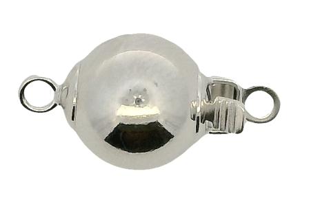 8 mm Polished Sterling Silver Ball Clasp Necklace