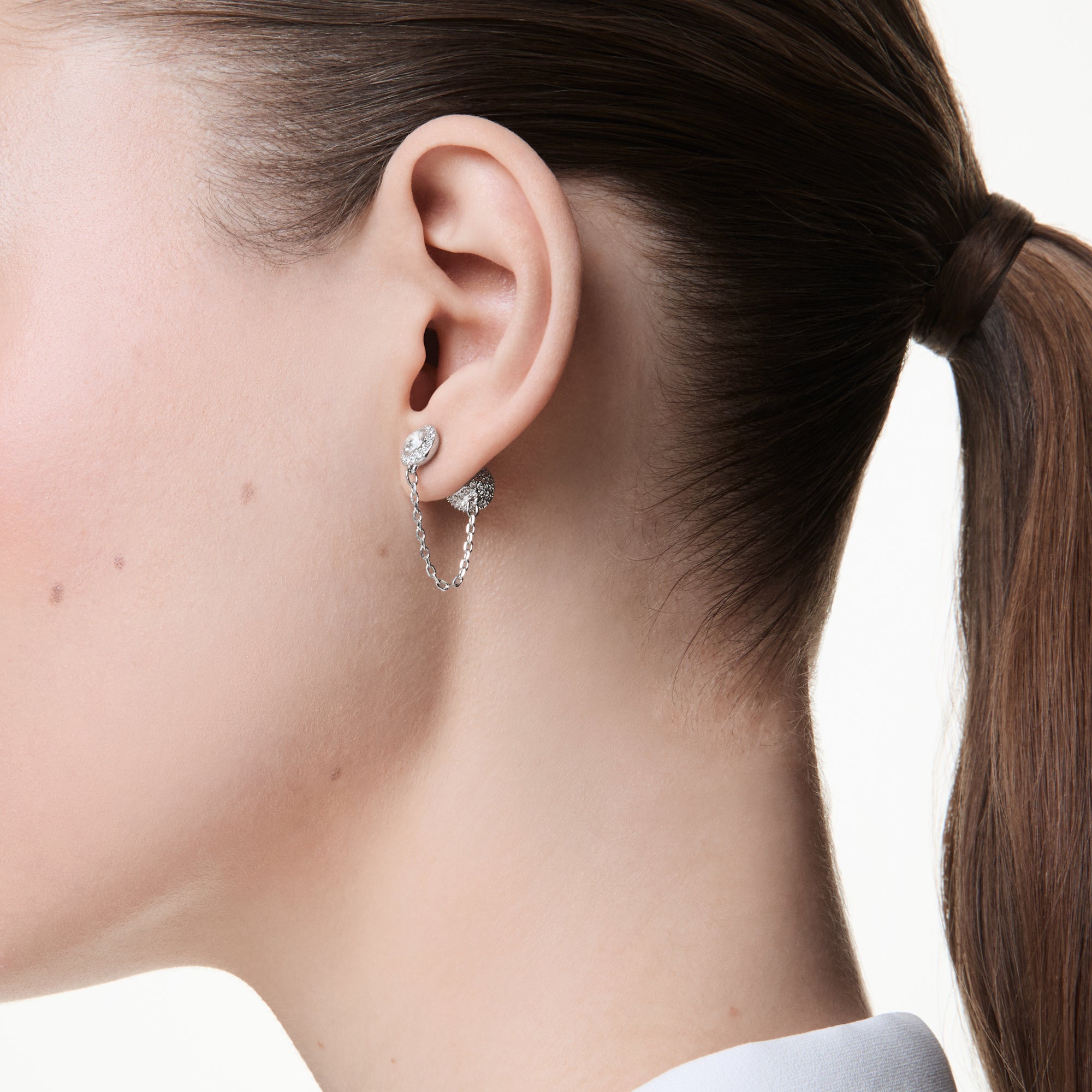 Swarovski Una Angelic Drop Earrings - Rhodium Plated - White