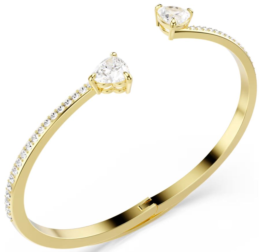 Swarovski Mesmera Bangle, Heart, White, Gold Tone Plated - M