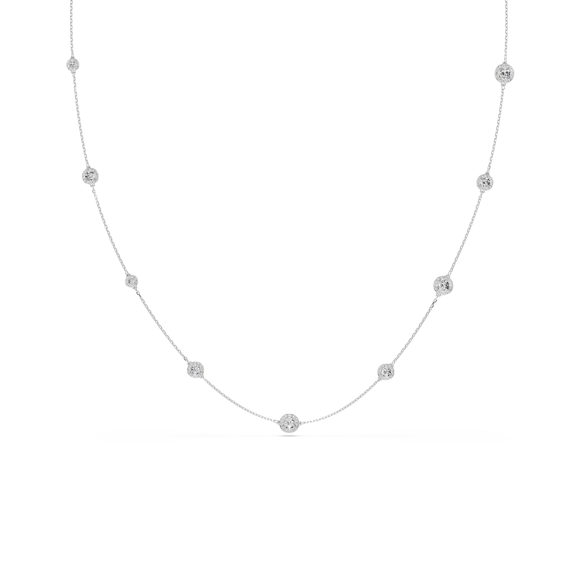 Swarovski Una Angelic Strand Necklace - Rhodium Plated - White