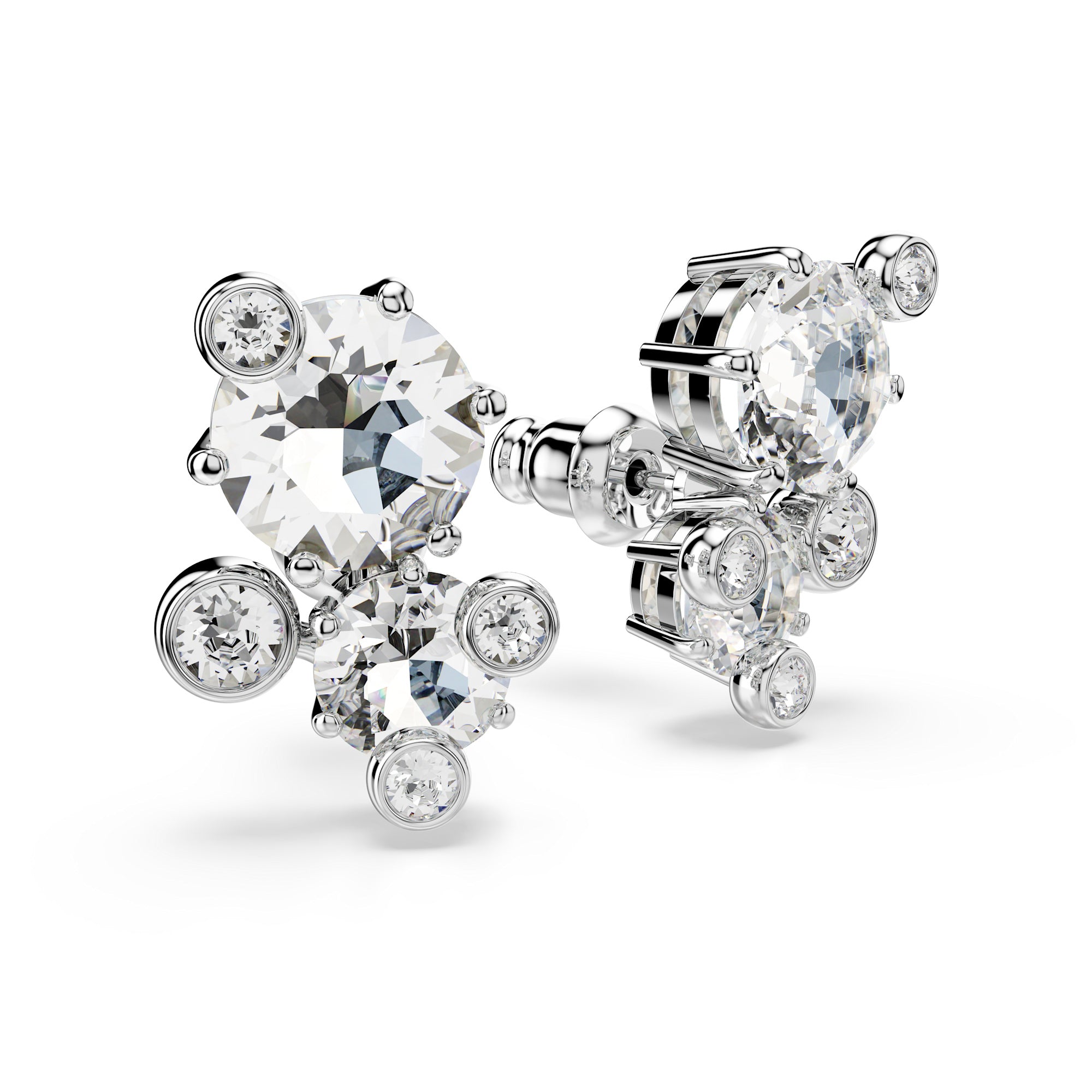 Swarovski Constella Stud Earrings - Rhodium Plated - White