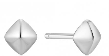 Ania Haie Silver Pyramid Glam Stud Earrings