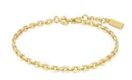Ania Haie Silver and Yellow Gold Plated Paperlink Chain Bracelet 16.5-18.5cm