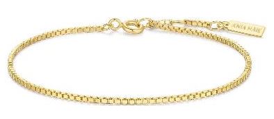 Ania Haie Silver and Yellow Gold Plated Box Chain Bracelet 16.5-18.5cm