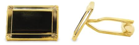 Classic Rectangular Yellow Gold Plated Cufflinks