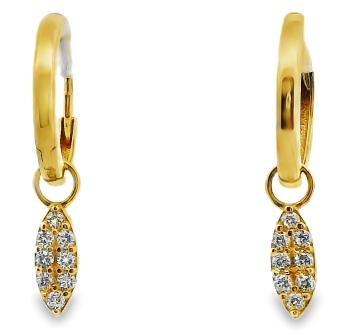 9ct Yellow Gold Cubic Zirconia Screw Detail Huggie Earrings
