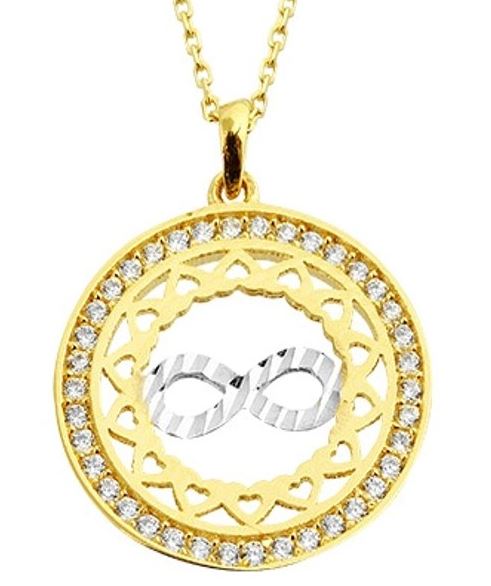 Eternal Embrace 9ct Yellow Gold & CZ Infinity Pendant
