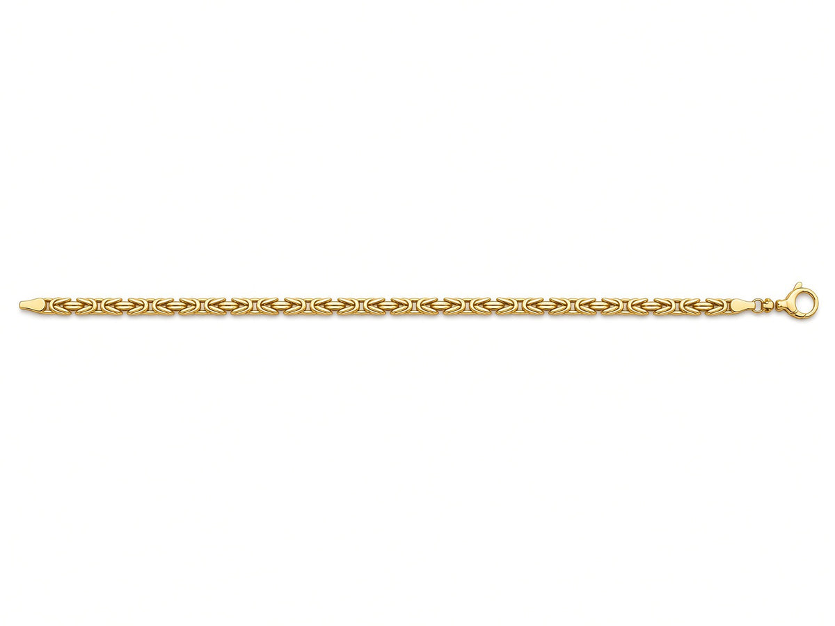 9ct Yellow Gold Byzantine Link Bracelet 19cm
