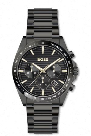 BOSS Mens Strike Chronograph Black 41 mm Watch Bracelet