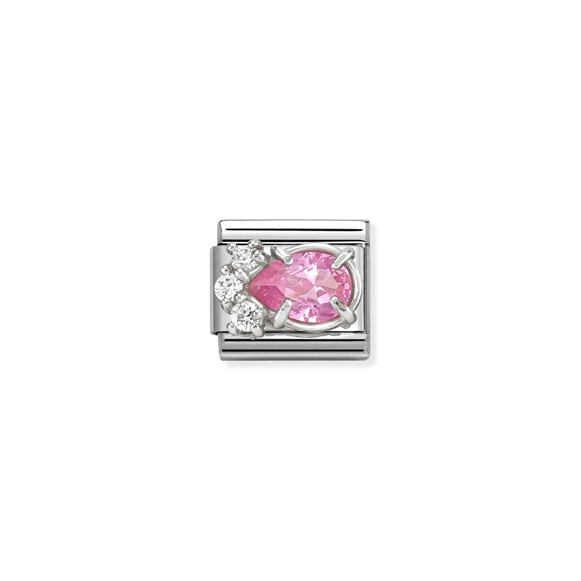 Nomination Composable Classic Pink & White Drop Link