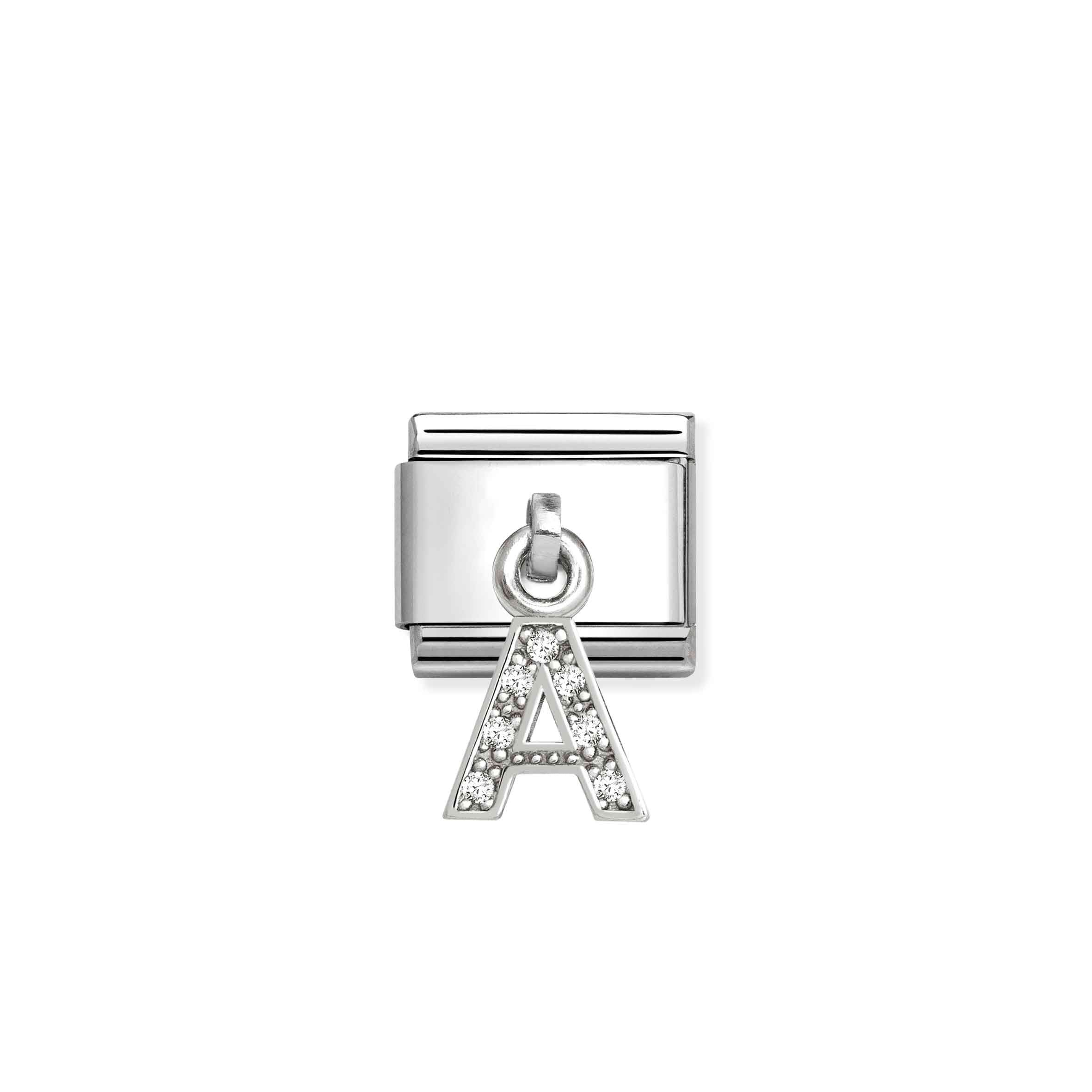 Nomination Composable Classic 'A' Letter Charm with Glistening Cubic Zirconia