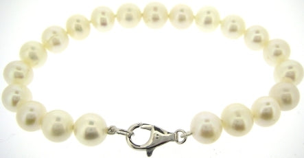 9ct White Gold Freshwater Pearl Bracelet