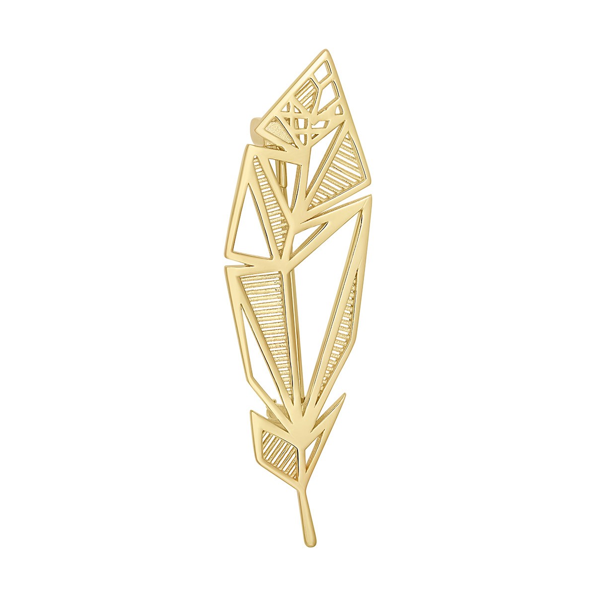 Sterling Silver Yellow Gold Plated Filigree Leaf Brooch