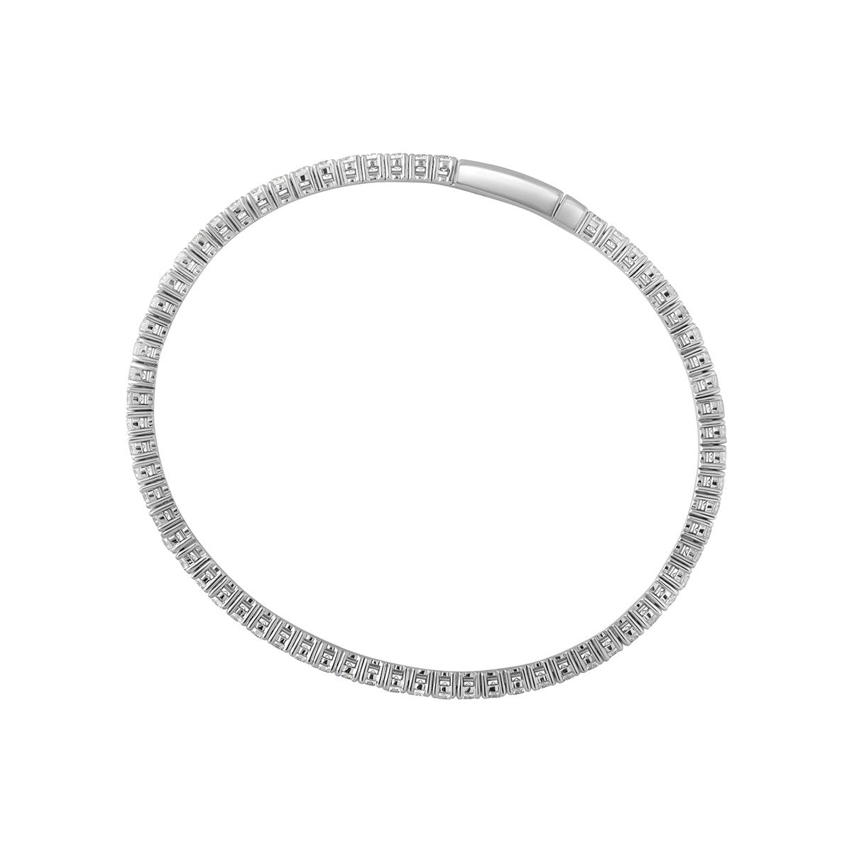 Sterling Silver Cubic Zirconia 2.5mm Tennis Bangle