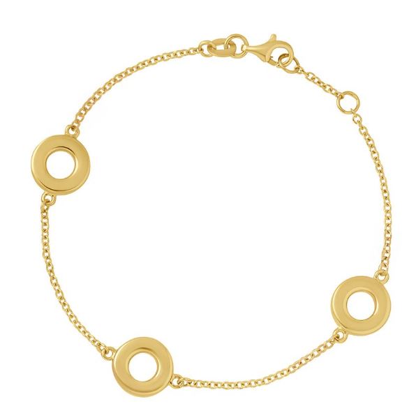 9ct Yellow Gold Three Circle Bracelet