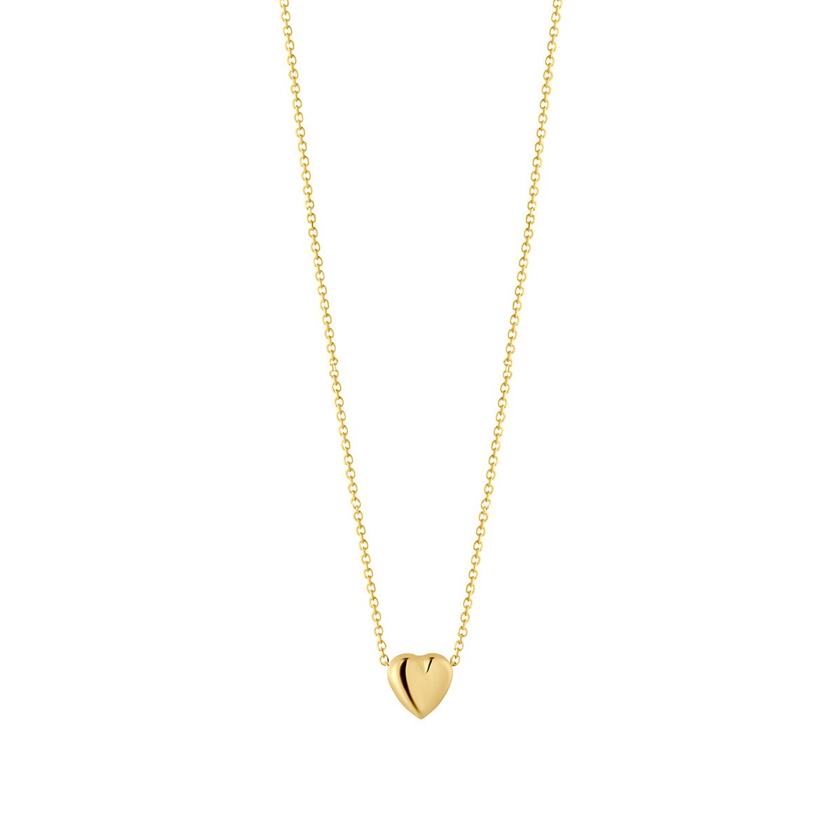 9ct Yellow Gold Heart Necklace 16-18'