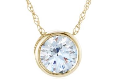 The Luminous 9ct Yellow Gold CZ Rubover Set Necklace