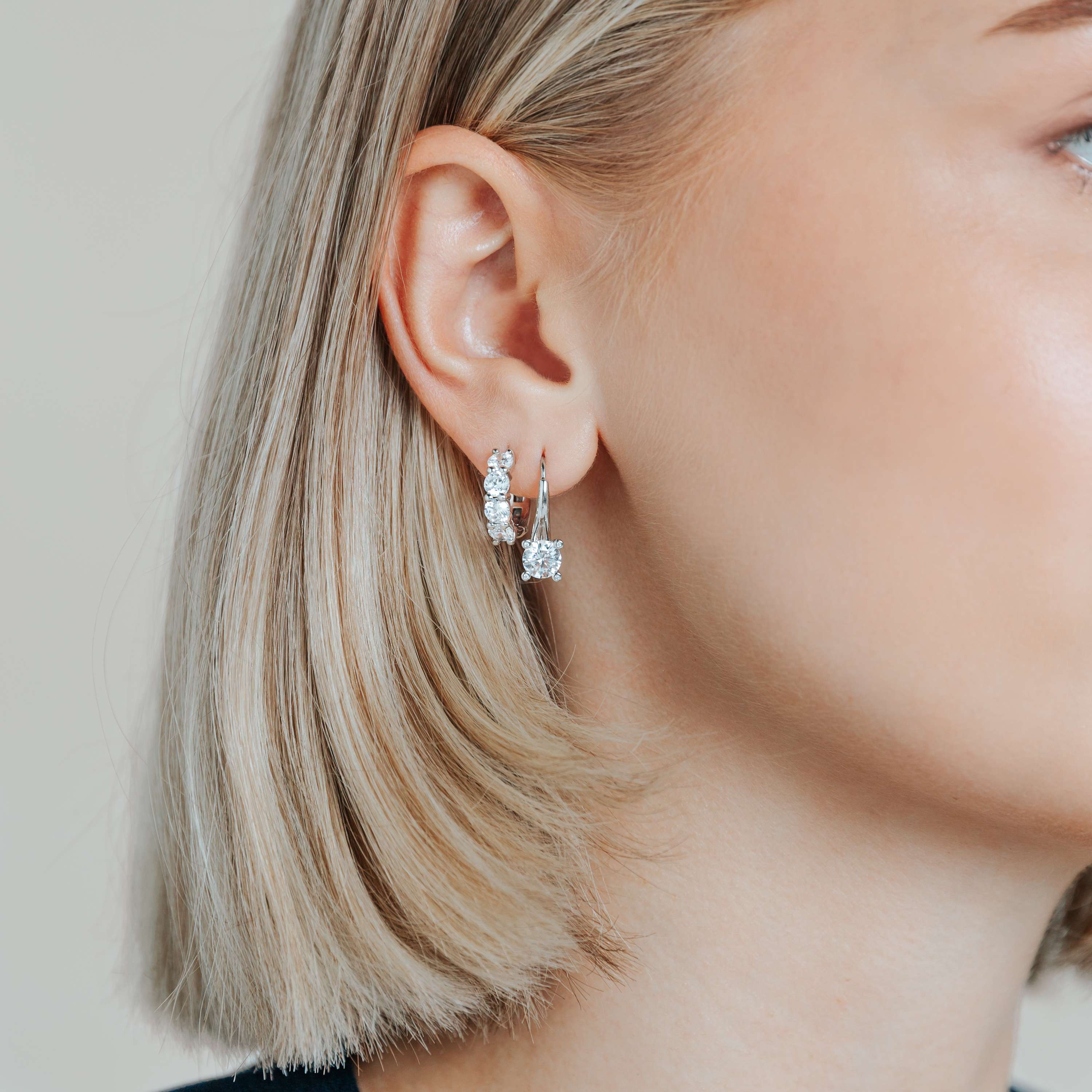 Ti Sento Gold Plated Cubic Zirconia Hoop Earrings 15mm