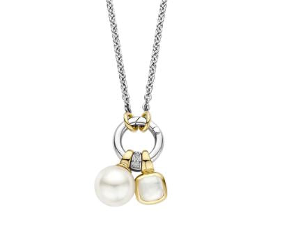 SS/YGP CZ& Prl Charm Nlace 38-48cm