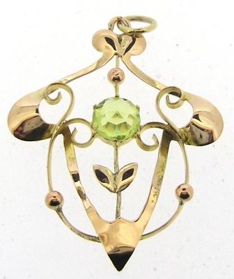 Vintage 9ct Rose Gold Peridit Pendant