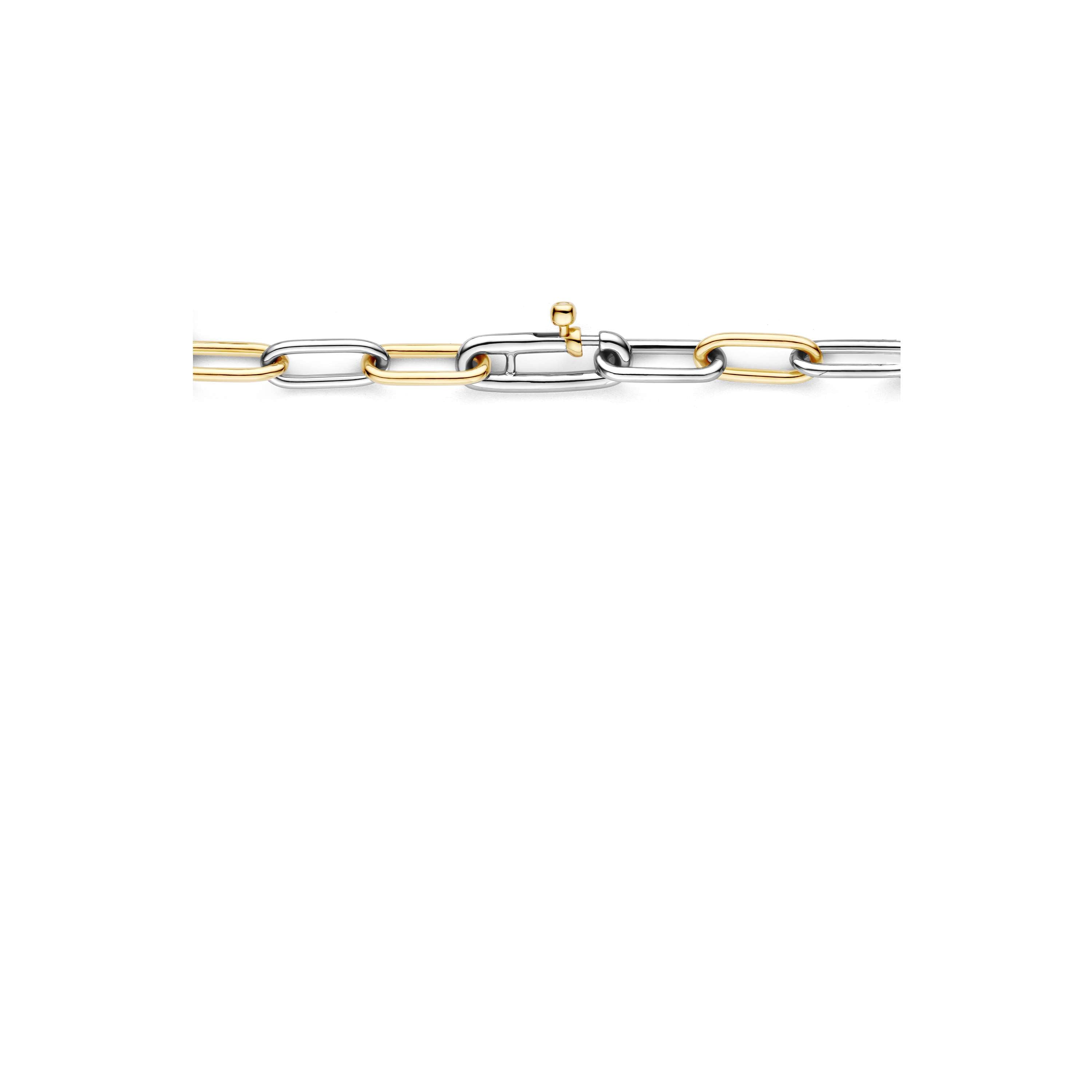 Ti Sento Sterling Silver & Yellow Gold Plated Paper Link Bracelet 17.4cm - M