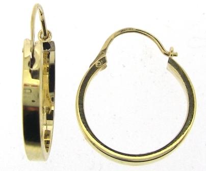 Vintage 9ct Yellow Gold Plain Hoop Earrings