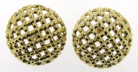 Vintage 9ct Yellow Gold Large Button Earrings