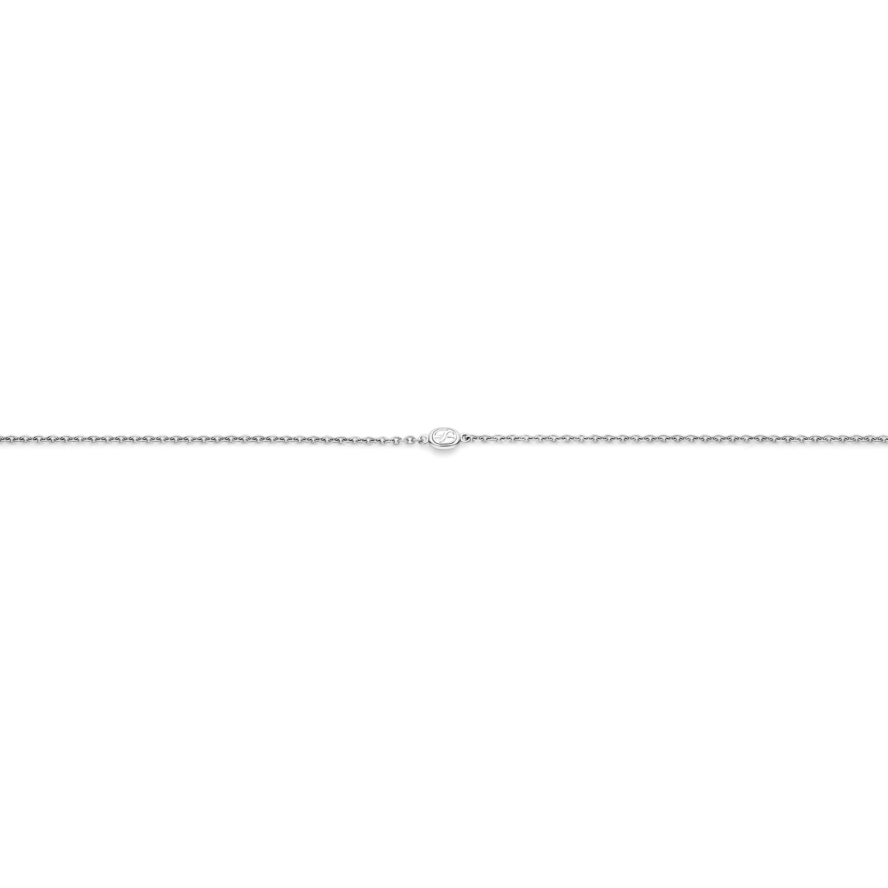 Ti Sento Sterling Silver & Gold Plated Pebble-Shaped Necklace With Milky- Stone & Cubic Zirconia