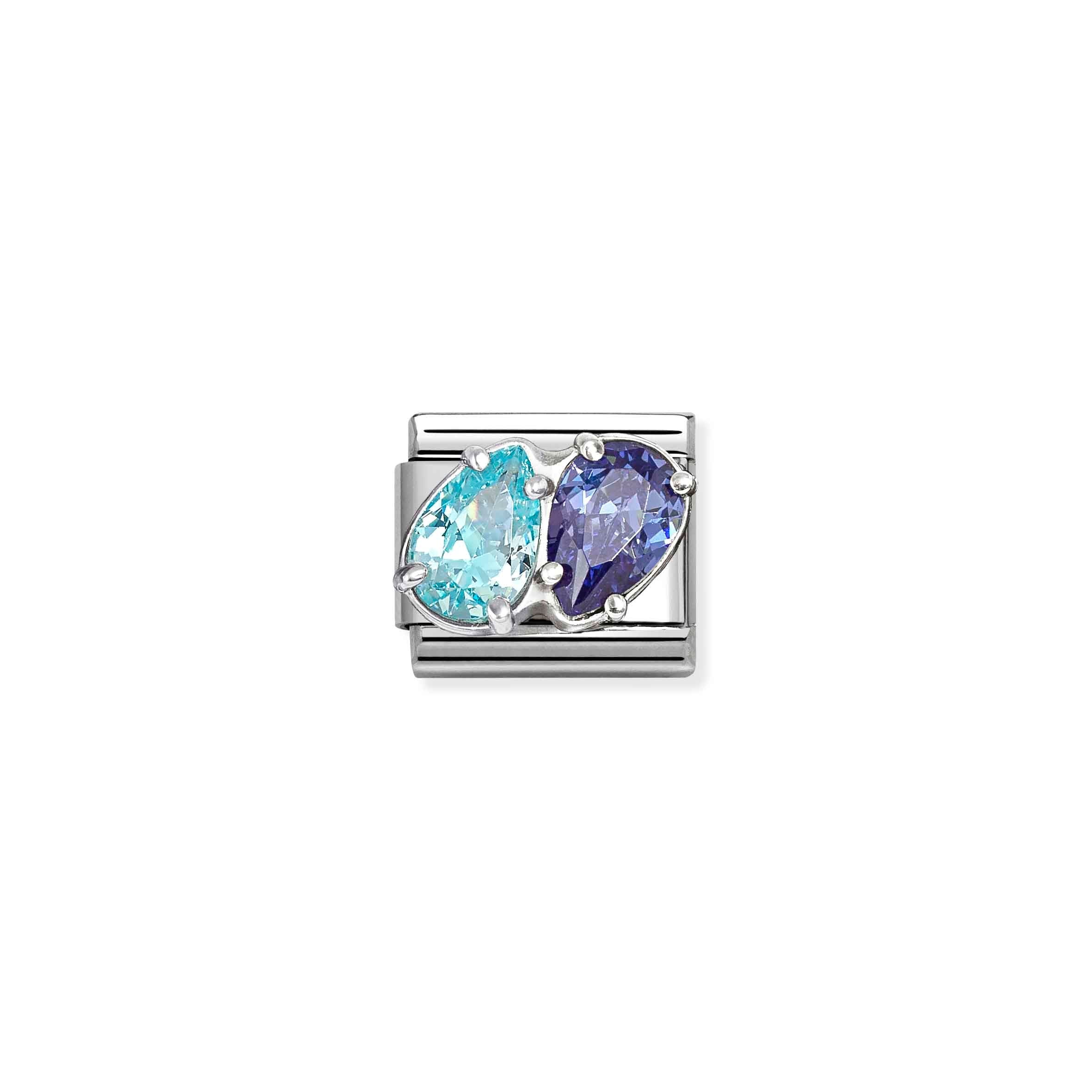 Nomination Composable Classic Light Blue Double Drop Earrings