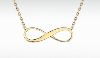 9ct Yellow Gold Infinity Necklace