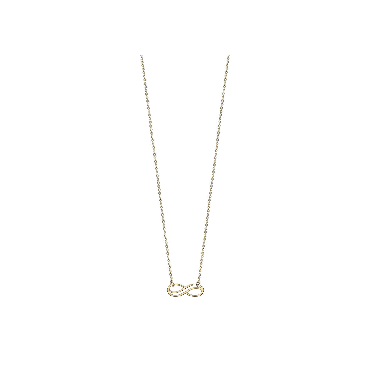 9ct Yellow Gold Double Infinity Necklace 16-17'