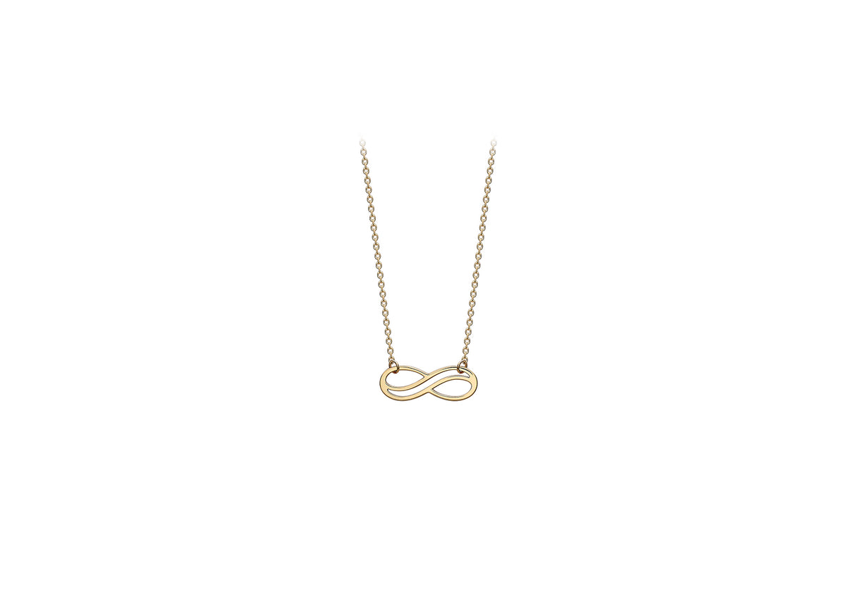 9ct Yellow Gold Double Infinity Necklace 16-17'