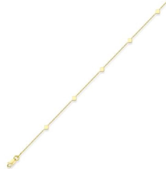 9ct Yellow Gold Square Station Bracelet