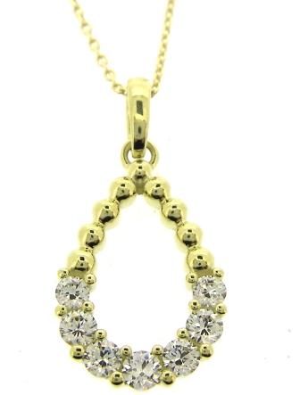9Y Open Pear Shape CZ Pndt 17-18"