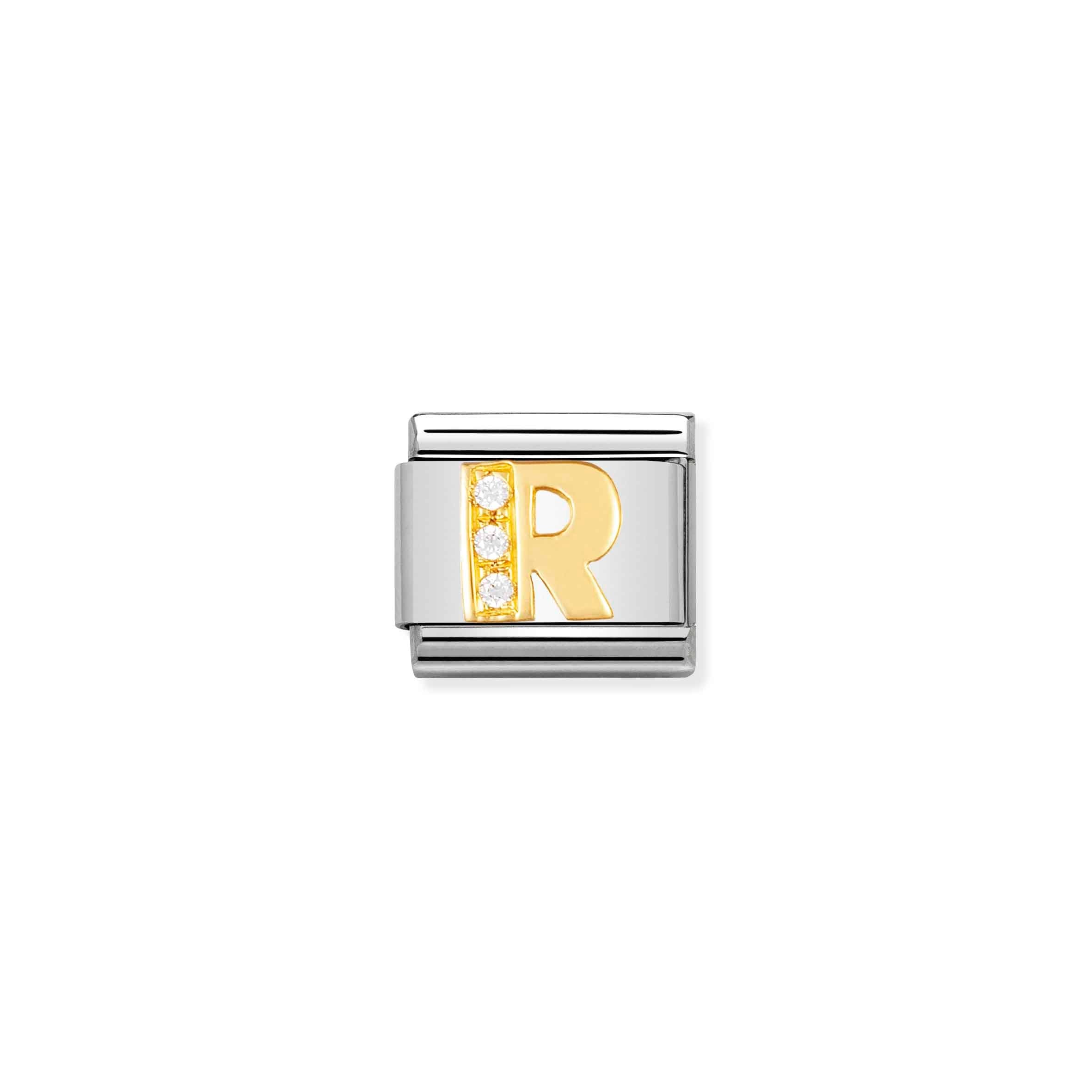 Nomination Composable Classic 'R' Letter Link with Cubic Zirconia