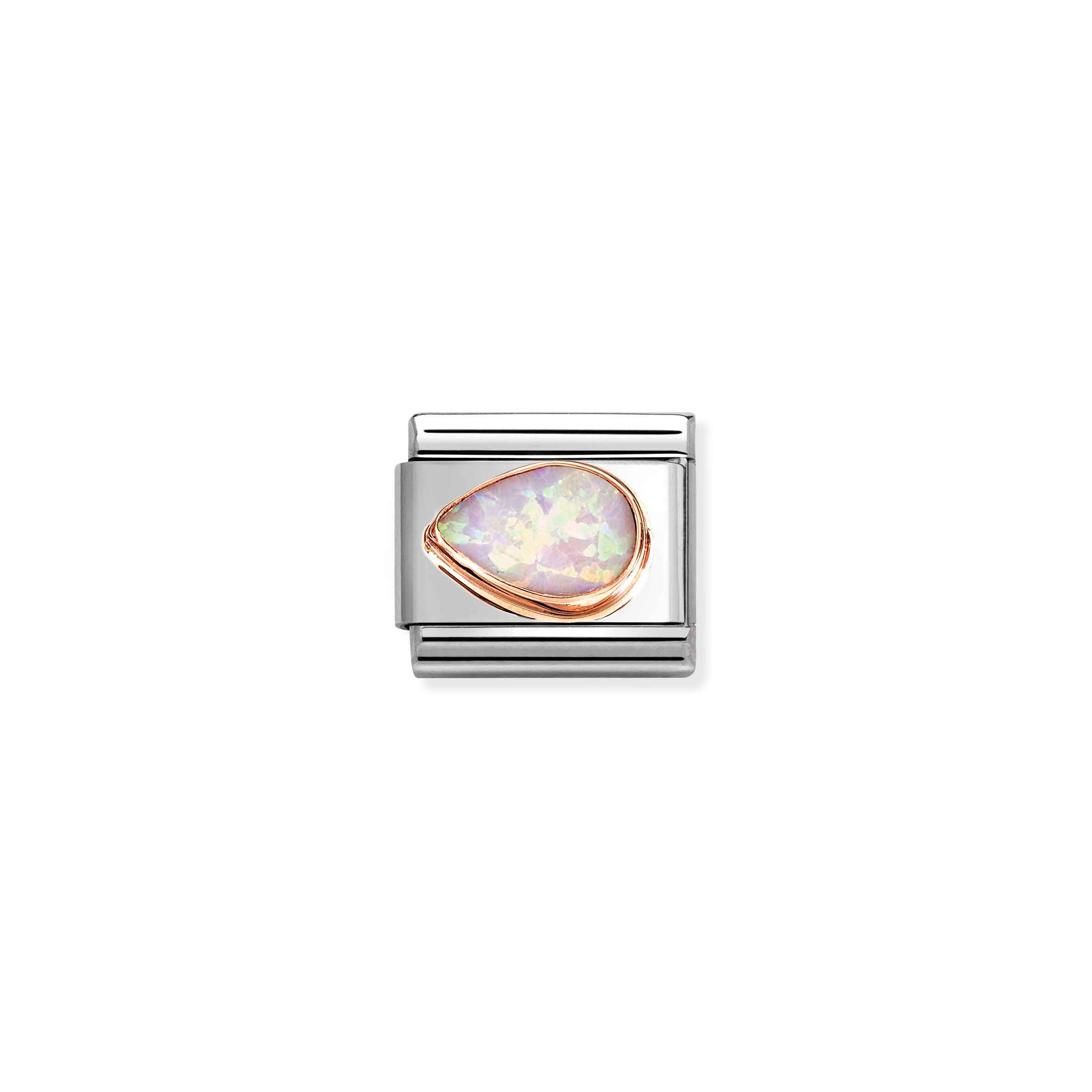 Nomination Composable Classic Pink Opal Faceted Drop Link