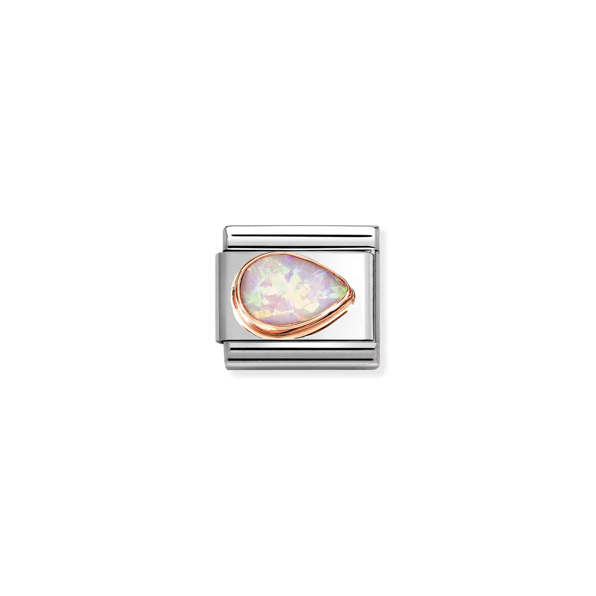 Nomination Composable Classic Rose Gold & Pink Opal Drop Link