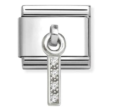 Nomination Composable Classic Letter I Charm - Stainless Steel with Cubic Zirconia
