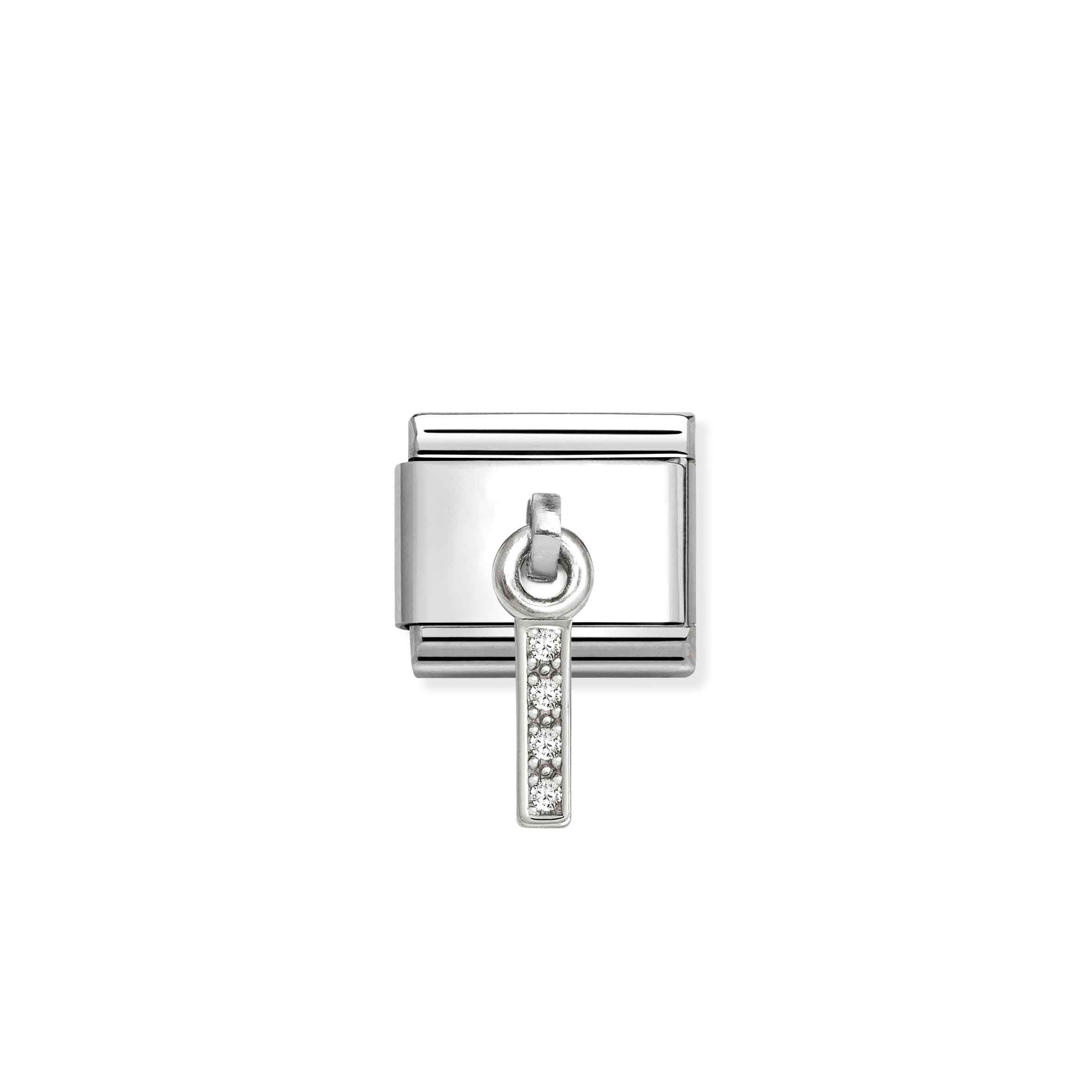 Nomination Composable Classic Letter I Charm - Stainless Steel with Cubic Zirconia