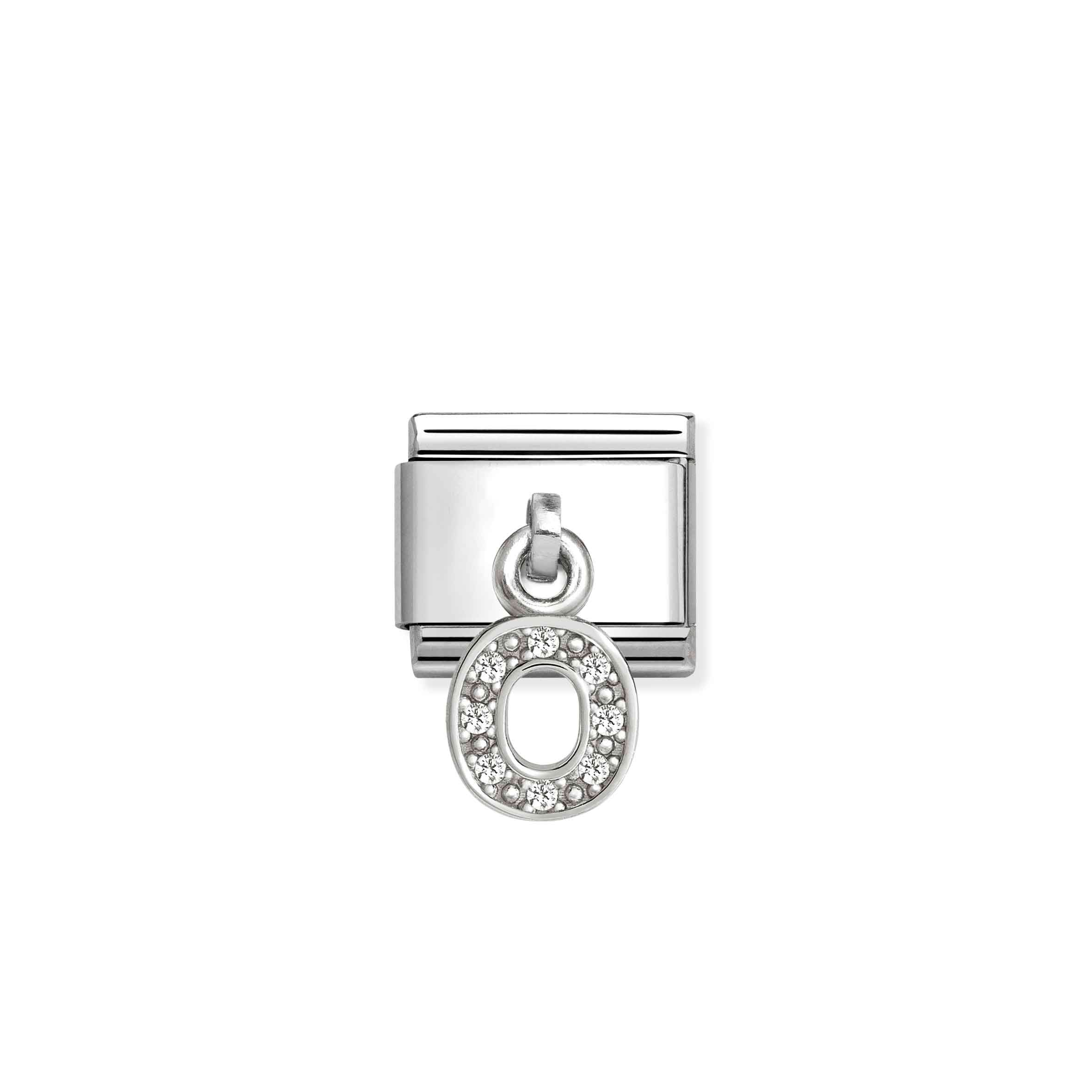 Nomination Composable Classic Letter 'O' Charm with Cubic Zirconia