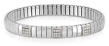 Nomination Extension Stainless Steel Cubic Zirconia Square Stretch Bracelet