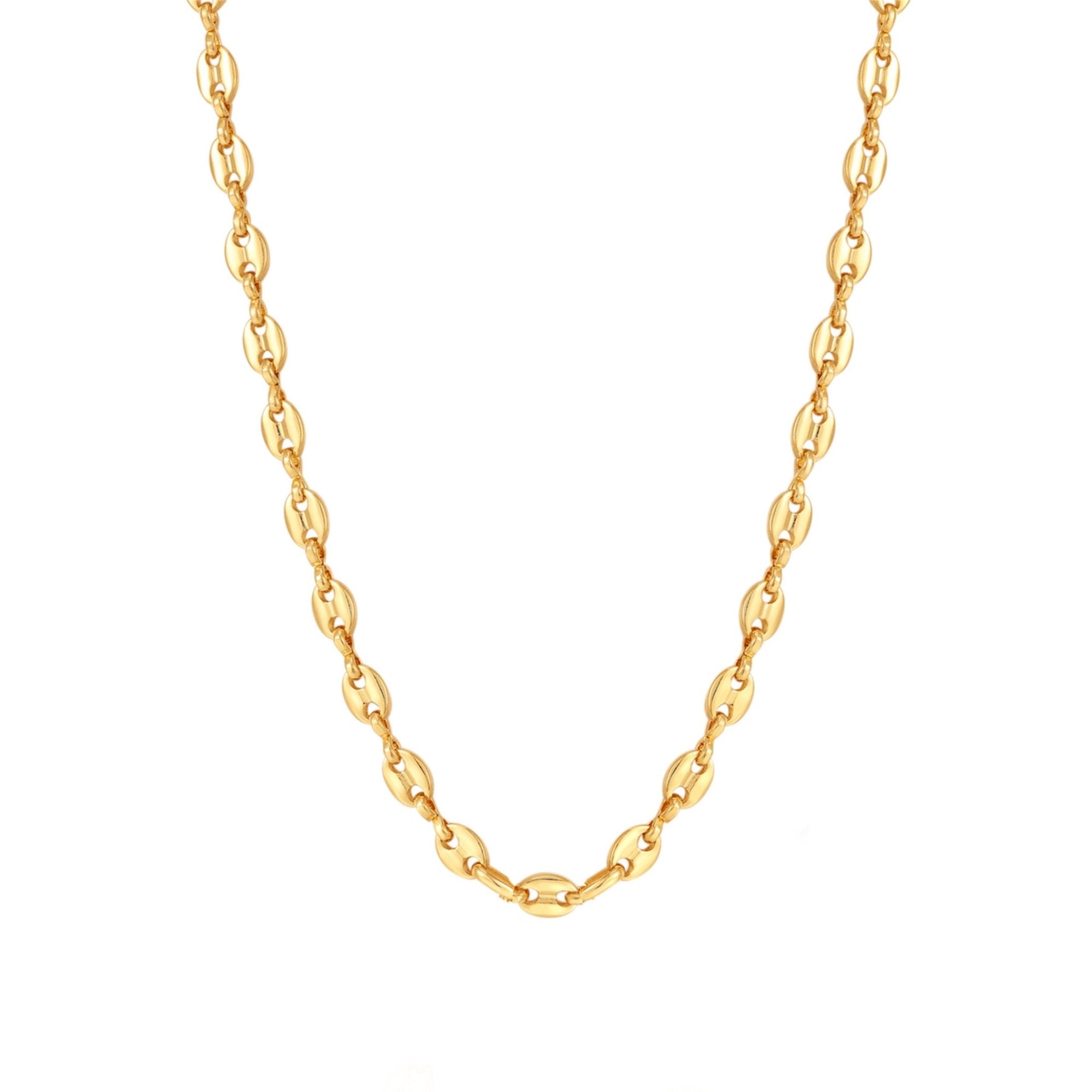 Promiscuous - Yellow Gold Plated Anchor Chain Necklace 45cm
