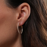 Madonna - Yellow Gold Plated CZ Hoop Earrings 29mm