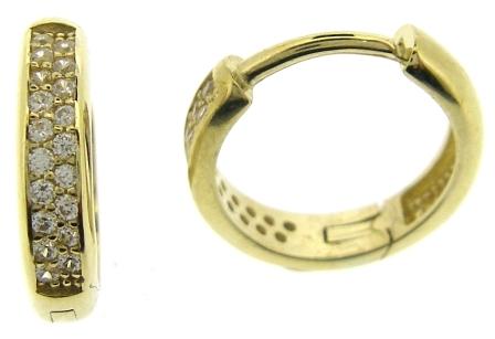 Radiant 9ct Yellow Gold Cubic Zirconia Hoop Earrings