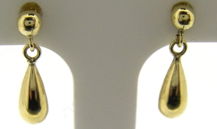 9ct Yellow Gold Double Circle Diamond Drop Earrings