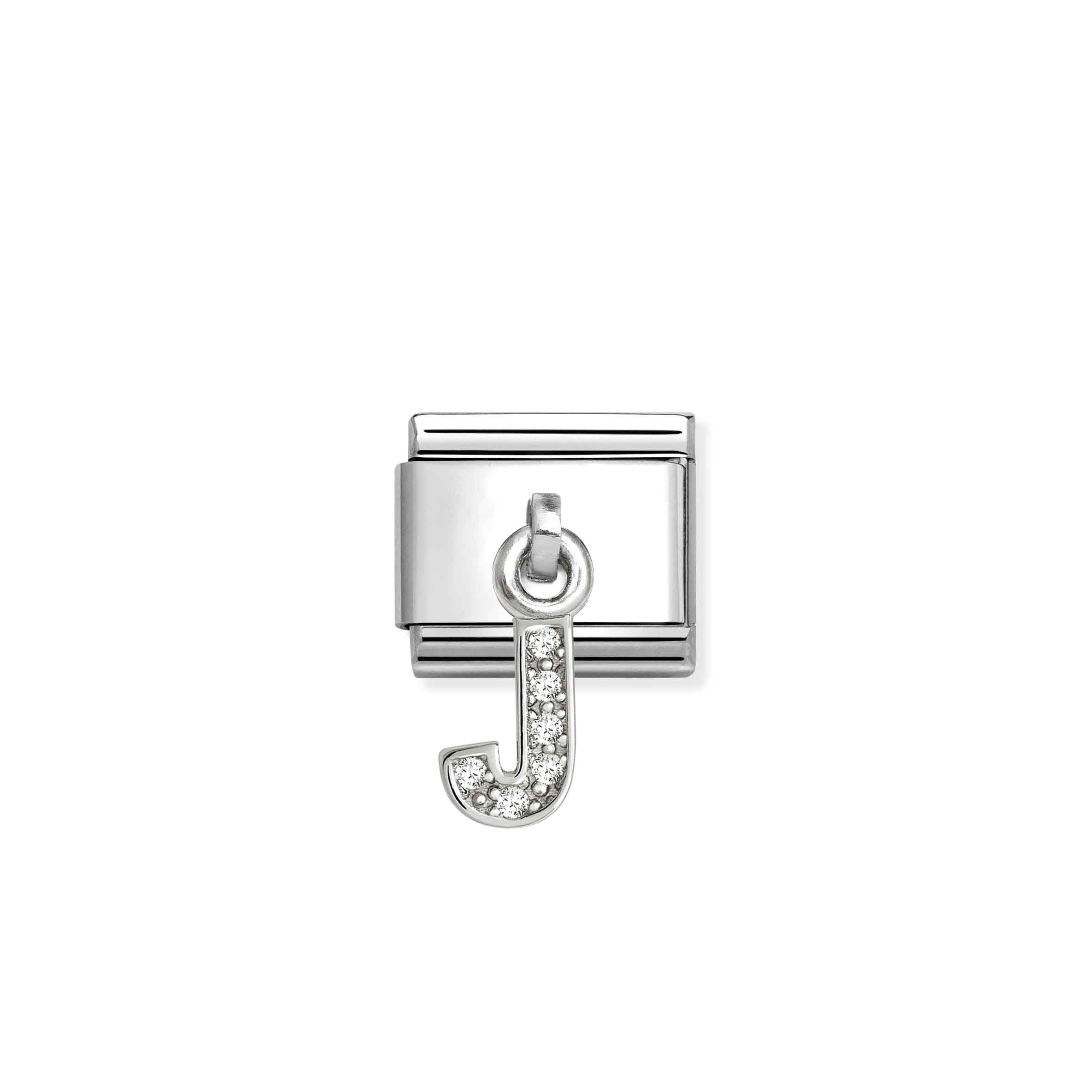 Nomination Composable Classic 'J' Letter Charm with Cubic Zirconia