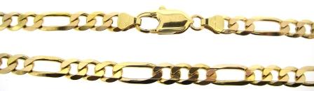 Vintage 9ct Yellow Gold 1x3 Figaro Link Chain 18'