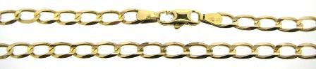 Vintage 9ct Yellow Gold Curb Link Chain 18.75'