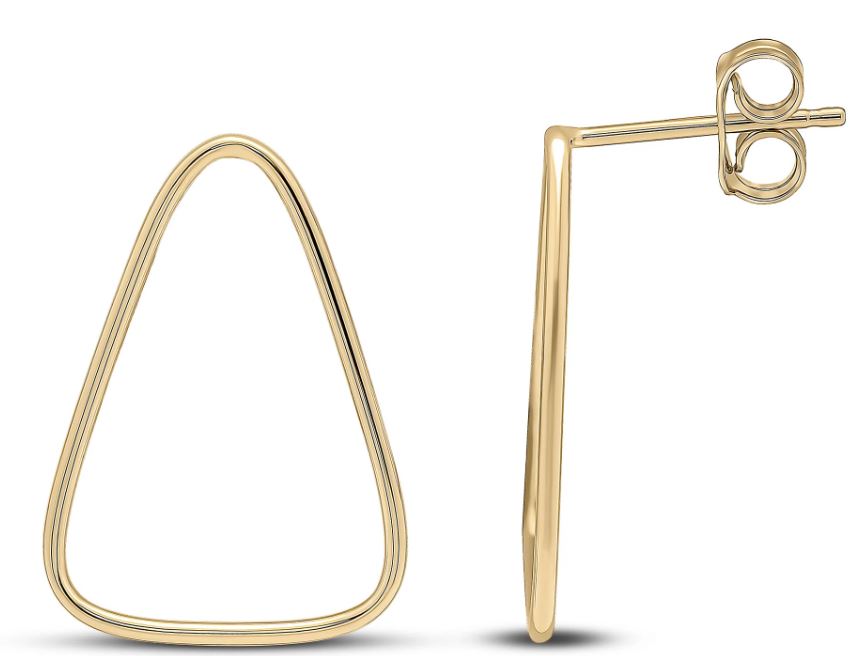 9ct Yellow Gold Open Triangle Stud Earrings