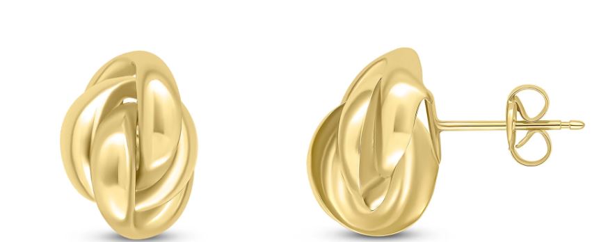 9ct Yellow Gold Oval Dome Stud Earrings